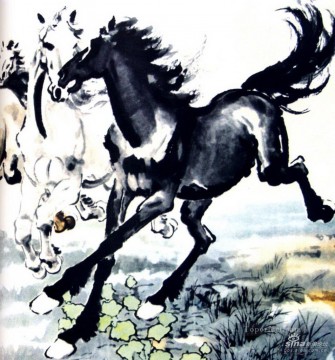 horse cats Painting - Xu Beihong horses old China ink